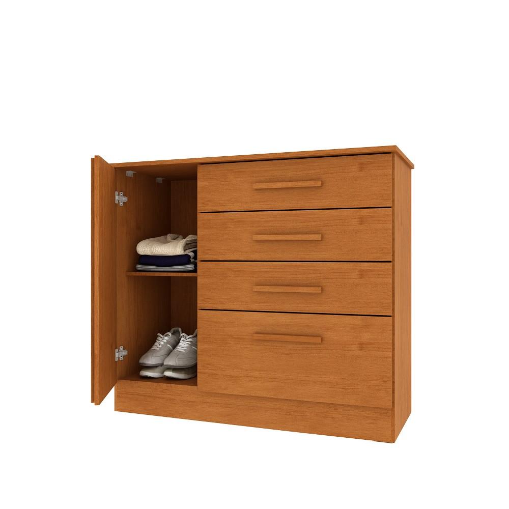 Cômoda Ripada 4 Gavetas 1 Porta Guarani Tcil - 3