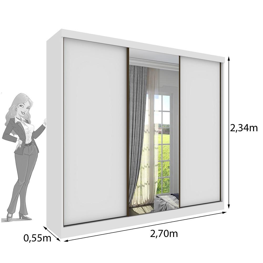 Guarda Roupa Casal com Espelho 3 Portas de Correr Monte Carlo Tcil - 4