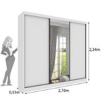 Guarda Roupa Casal com Espelho 3 Portas de Correr Monte Carlo Tcil - 4