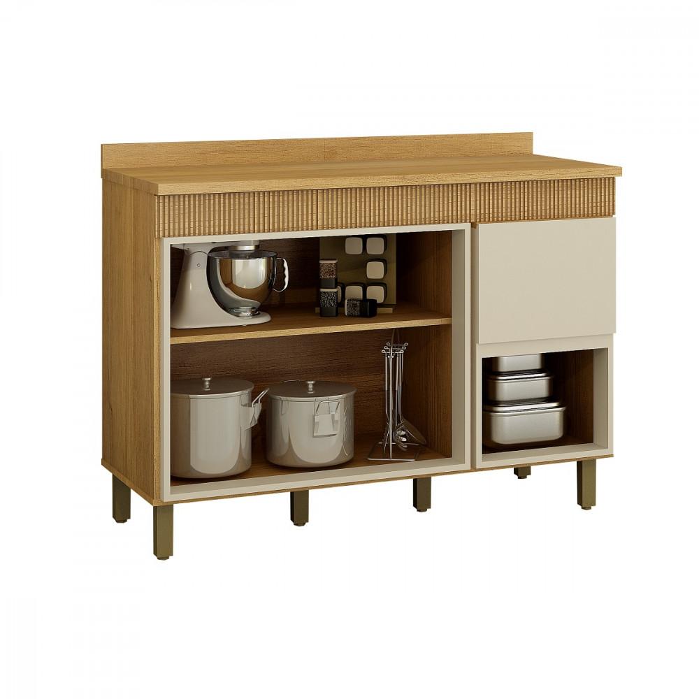 Balcão 3 Portas 1 Gaveta 120cm com Tampo Dakota Valdemoveis - 3