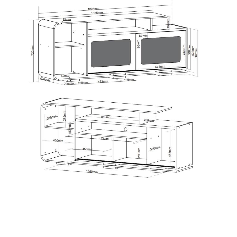 Rack para TV até 75 Polegadas 2 Portas Suecia Viero - 4