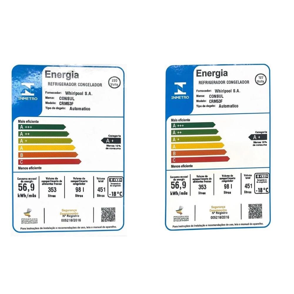 Geladeira Consul CRM53FK Frost Free Duplex 451L - 4