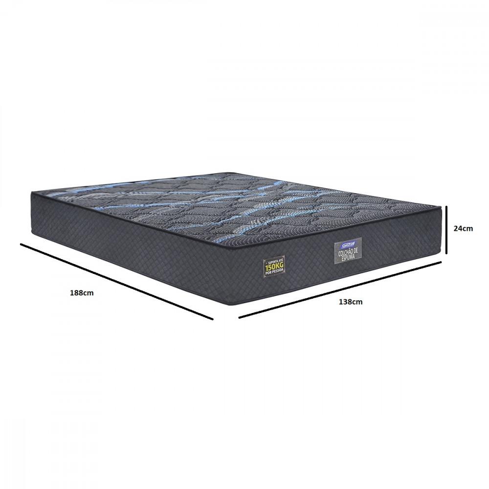 Colchão Casal 138cm Espuma D28 Ouro Preto Gazin - 2