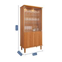 Cristaleira Ripada Com LED e Vidro 4 Portas com Pés de Madeira Luiza Cimol - 4