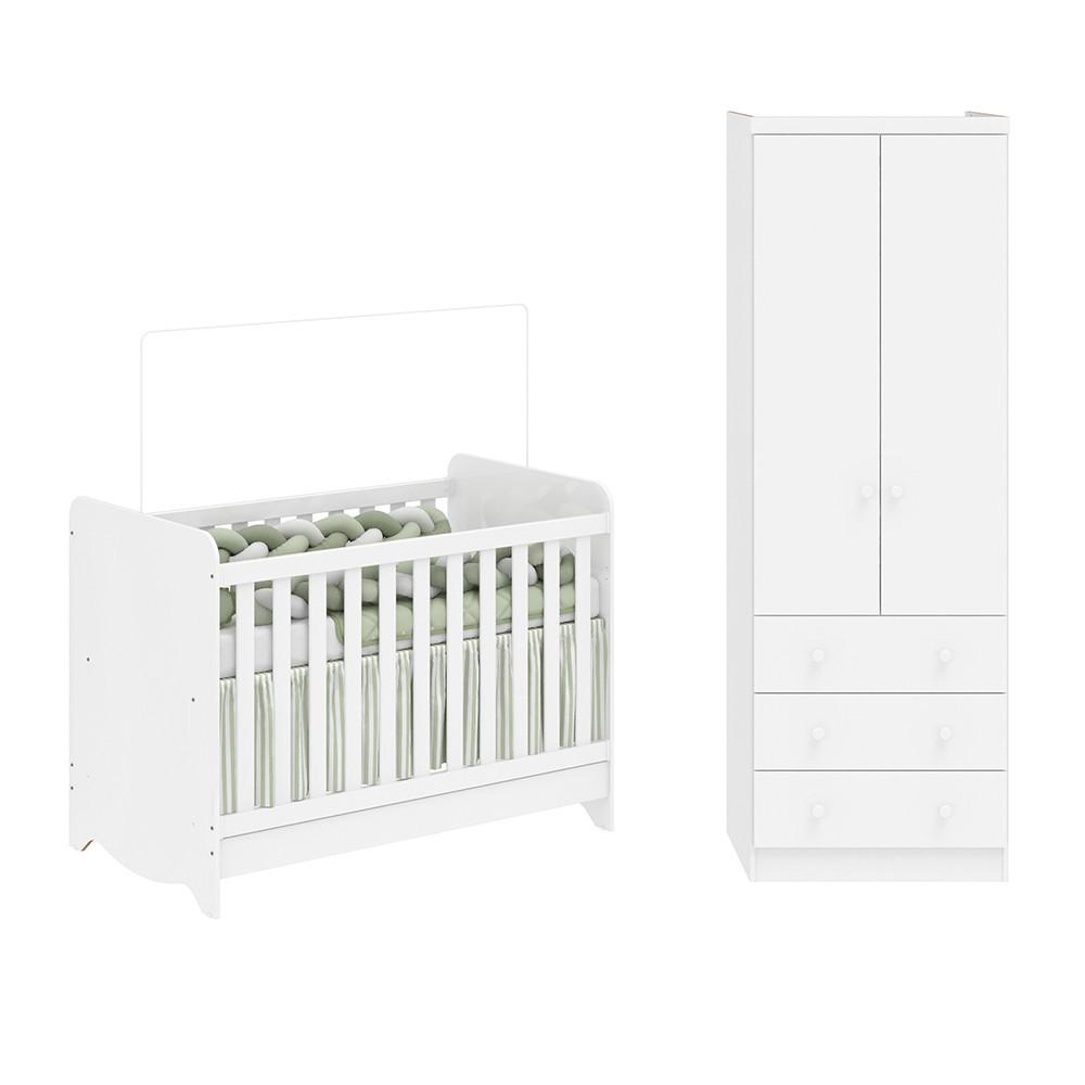 Quarto de Bebê com Berço Minicama Ben e Guarda Roupa Smim New 100 MDF Móveis Peroba - 2