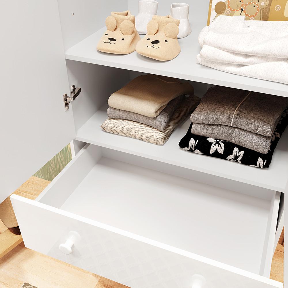 Quarto de Bebê com Berço Minicama Ben e Guarda Roupa Smim New 100 MDF Móveis Peroba - 7
