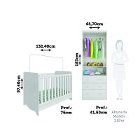 Quarto de Bebê com Berço Minicama Ben e Guarda Roupa Smim New 100 MDF Móveis Peroba - 3