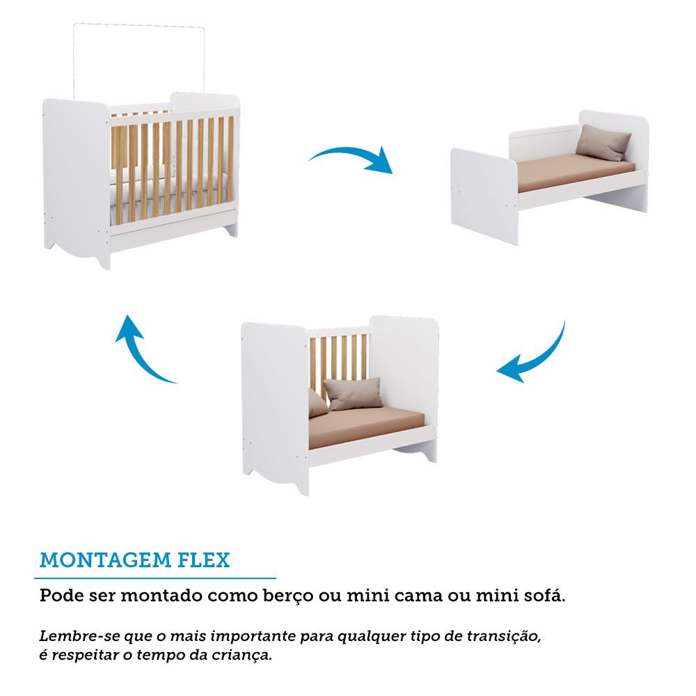Quarto de Bebê com Berço Minicama Ben e Guarda Roupa Smim New 100 MDF Móveis Peroba - 6