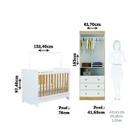 Quarto de Bebê com Berço Minicama Ben e Guarda Roupa Smim New 100 MDF Móveis Peroba - 3