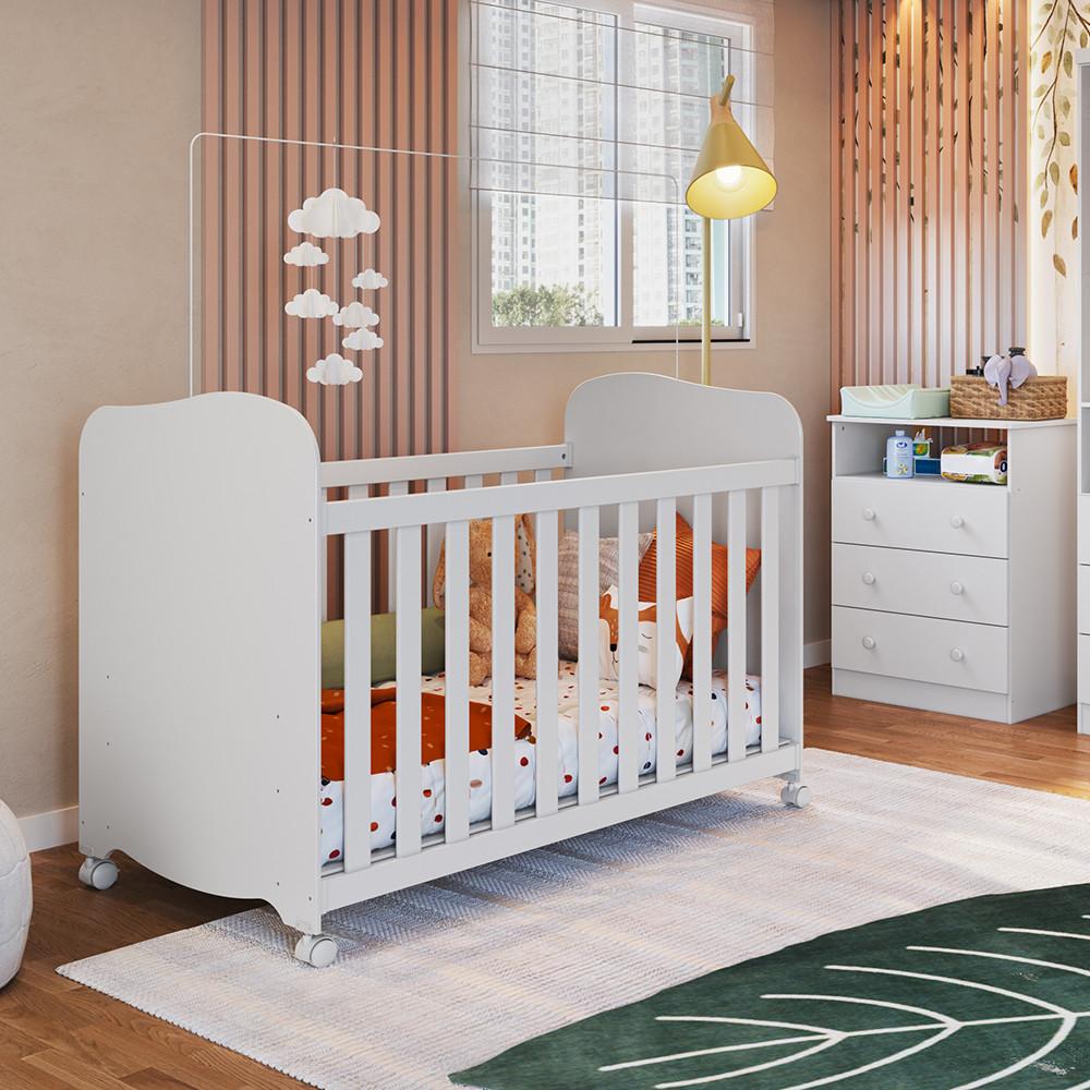 Quarto de Bebê com Cômoda Smin New e Berço Uli MDF Móveis Peroba - 1