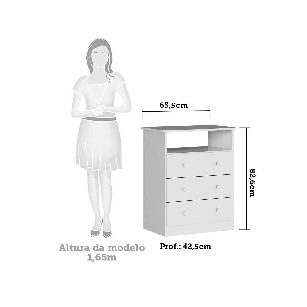 Quarto de Bebê com Cômoda Smin New e Berço Uli MDF Móveis Peroba - 3