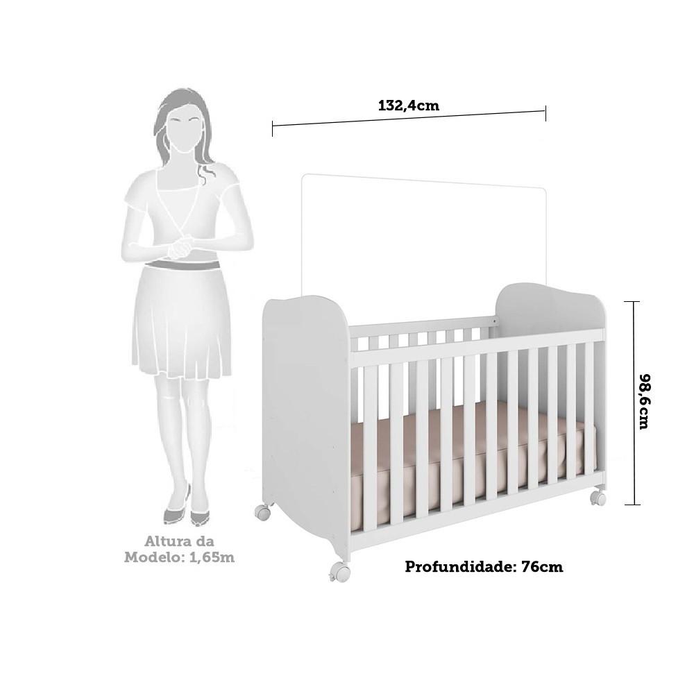 Quarto de Bebê com Cômoda Smin New e Berço Uli MDF Móveis Peroba - 4