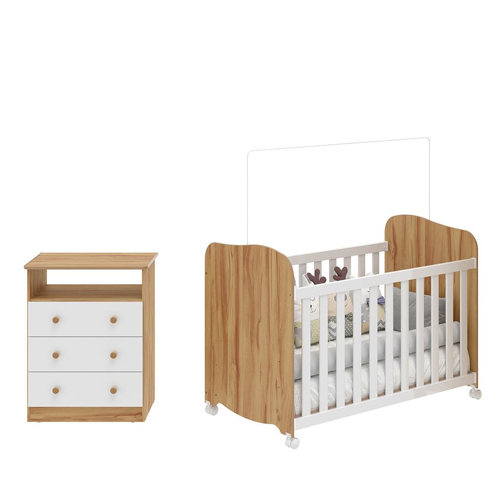 Quarto de Bebê com Cômoda Smin New e Berço Uli MDF Móveis Peroba - 2