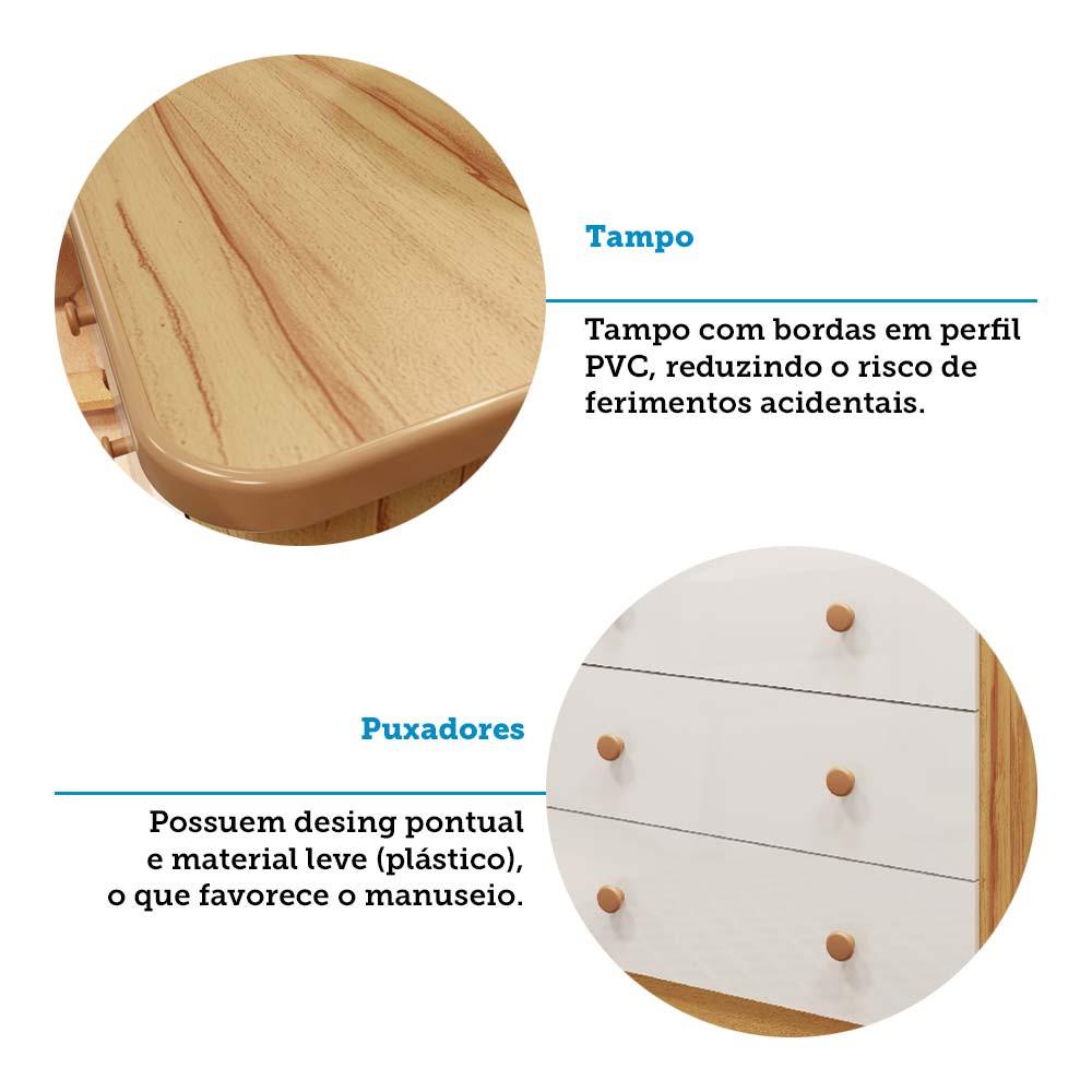 Quarto de Bebê com Cômoda Smin New e Berço Uli MDF Móveis Peroba - 8