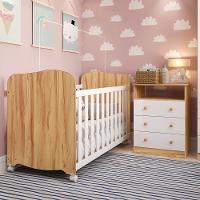 Quarto de Bebê com Cômoda Smin New e Berço Uli MDF Móveis Peroba - 1