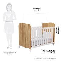 Quarto de Bebê com Cômoda Smin New e Berço Uli MDF Móveis Peroba - 3