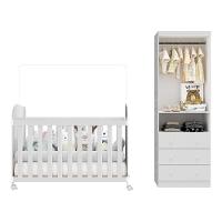 Quarto de Bebê com Guarda Roupa Smim New 2 Portas e Berço Uli MDF Móveis Peroba - 3