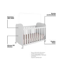 Quarto de Bebê com Guarda Roupa Smim New 2 Portas e Berço Uli MDF Móveis Peroba - 5