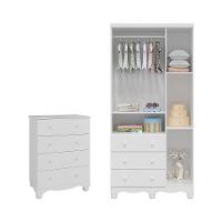 Quarto Infantil com Guarda Roupa Junior New 3 Portas 3 Gavetas e Cômoda 4 Gavetas Junior New MDF Móveis Peroba - 3