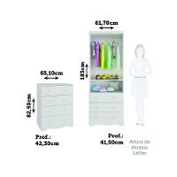 Quarto Infantil com Guarda Roupa Smim New e Cômoda Junior New 100 MDF Móveis Peroba - 3