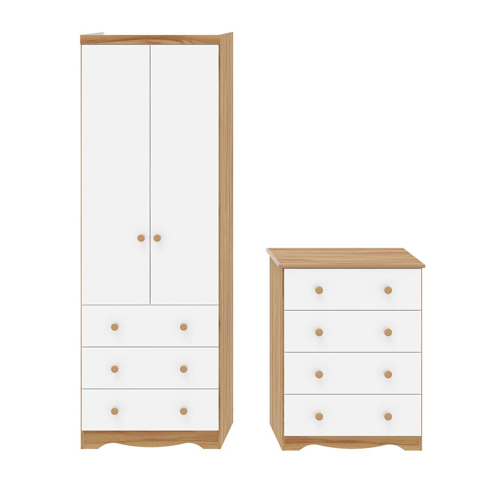 Quarto Infantil com Guarda Roupa Smim New e Cômoda Junior New 100 MDF Móveis Peroba - 2