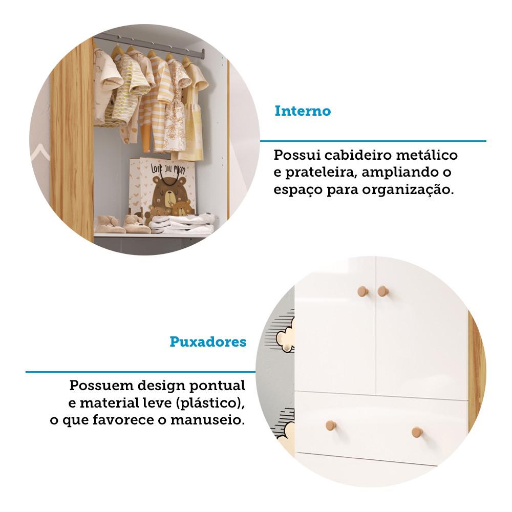 Quarto Infantil com Guarda Roupa Smim New e Cômoda Junior New 100 MDF Móveis Peroba - 6