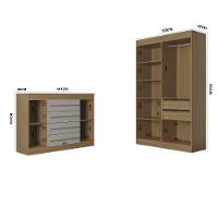 Quarto Infantil Guarda Roupa 4 Portas e Cômoda 4 Gavetas 2 Portas Lucca Poquema - 4