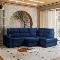 Sofá de Canto 4 Lugares Retrátil Reclinável  255cm Veludo Gabrieli Takei - 1