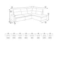 Sofá de Canto 4 Lugares Retrátil Reclinável  255cm Veludo Gabrieli Takei - 4