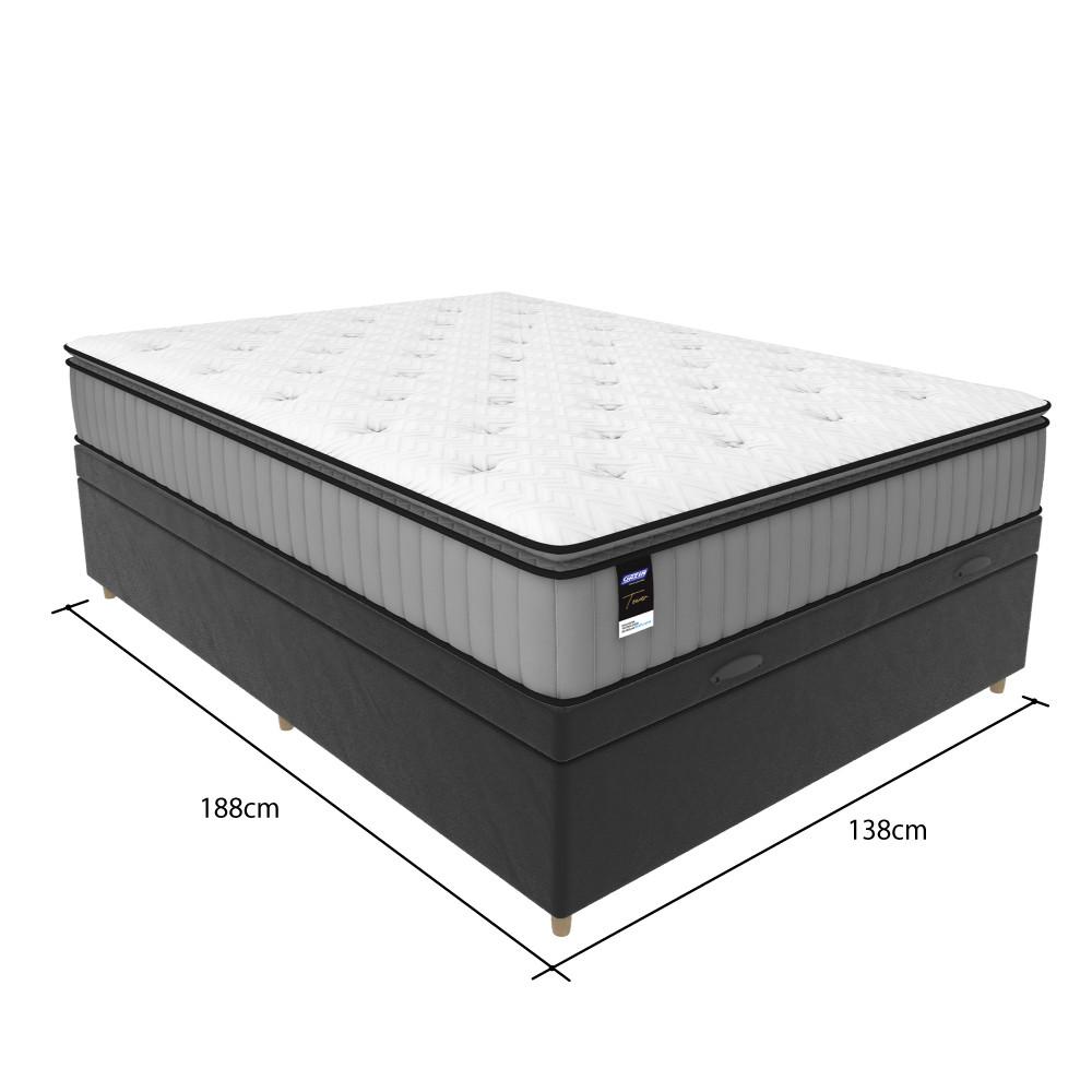 Cama Box Baú Casal 138cm Molas Ensacadas Tower JSW Hf V25 Gazin - 3