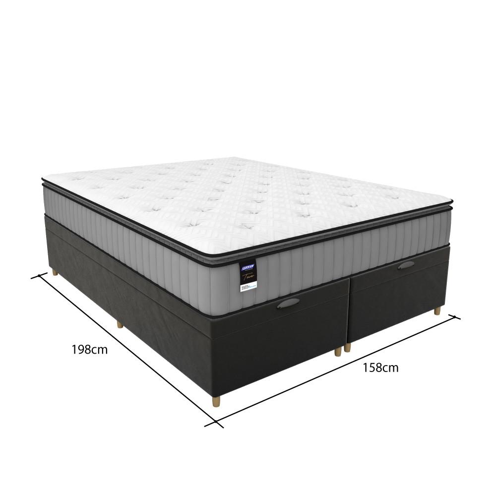 Cama Box Baú Queen 158cm Molas Ensacadas Tower JSW Hf V25 Gazin - 3