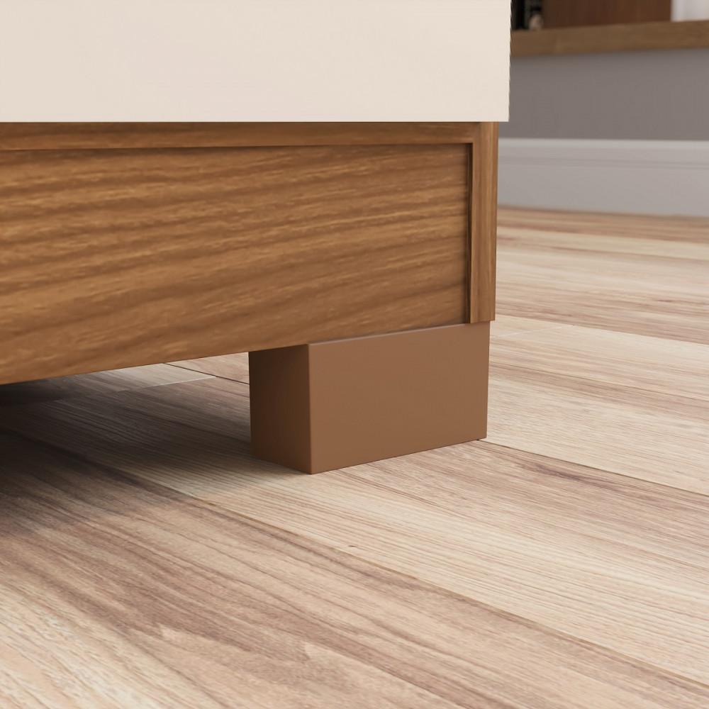 Guarda Roupa Solteiro 4 Portas 3 Gavetas com Pés Caju Henn - 6