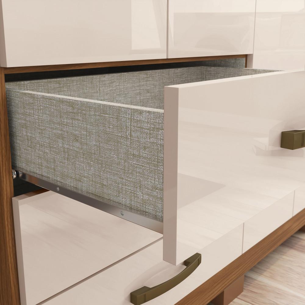 Guarda Roupa Solteiro 4 Portas 3 Gavetas com Pés Caju Henn - 7