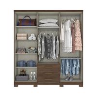 Guarda Roupa Casal 6 Portas 3 Gavetas Pés Caju Henn - 3