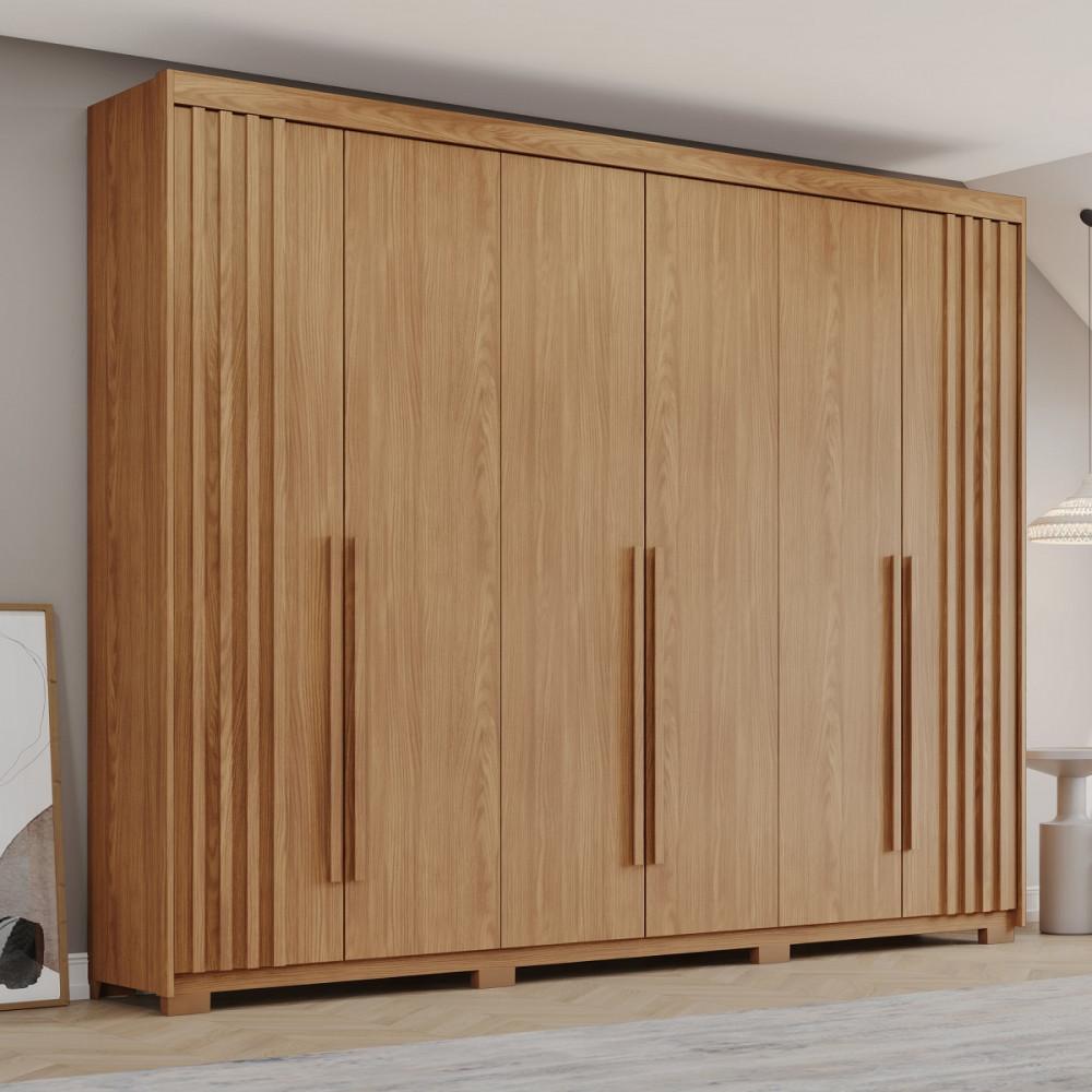 Guarda Roupa Casal Ripado 6 Portas Pés Norton Henn - 1