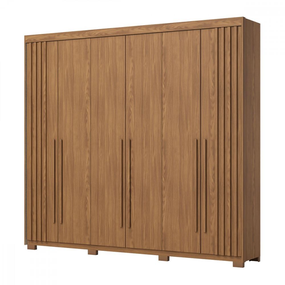 Guarda Roupa Casal Ripado 6 Portas Pés Norton Henn - 2