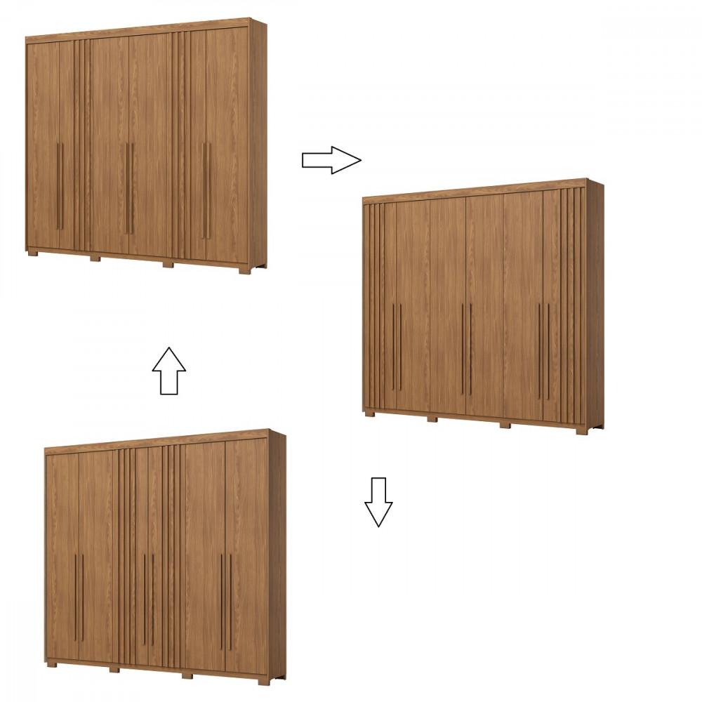 Guarda Roupa Casal Ripado 6 Portas Pés Norton Henn - 5