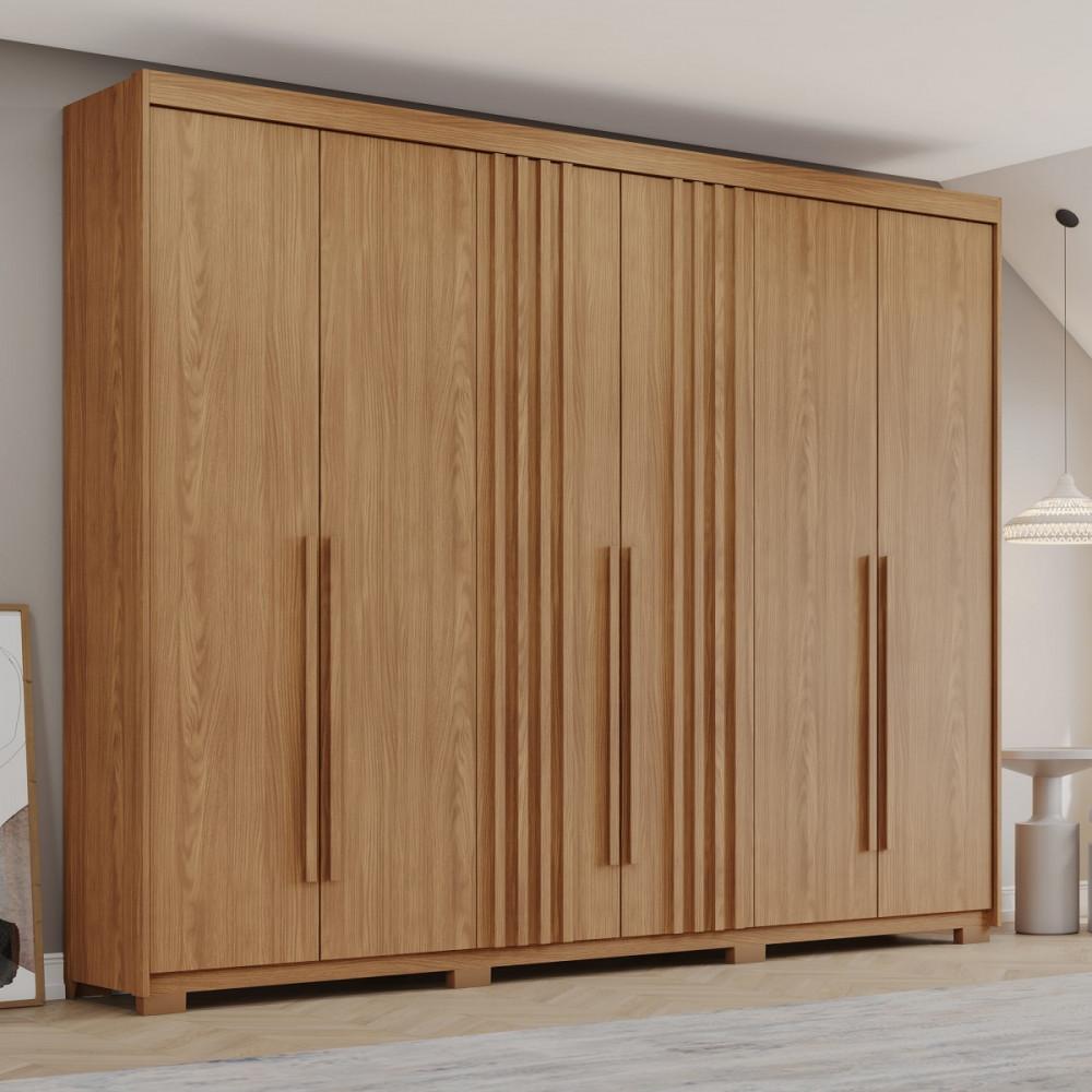 Guarda Roupa Casal Ripado 6 Portas Pés Norton Henn - 8