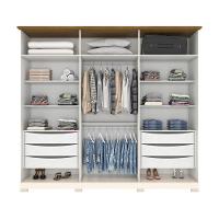 Guarda Roupa Casal Ripado com Espelho 6 Portas com Pés Napoli Henn - 3