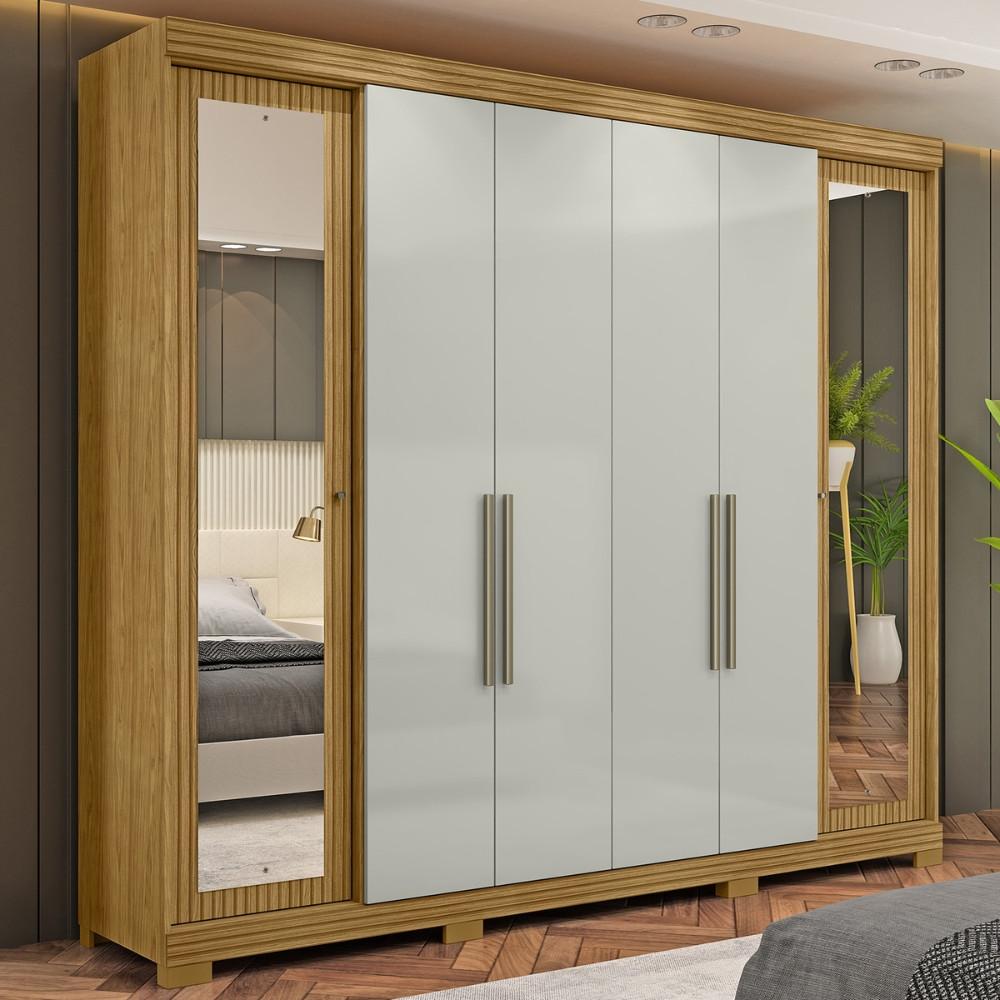 Guarda Roupa Casal com Espelho 6 Portas e Pés Bogotá Visão Móveis - 1