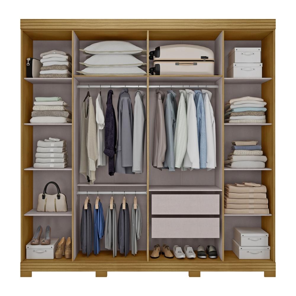 Guarda Roupa Casal com Espelho 6 Portas e Pés Bogotá Visão Móveis - 3