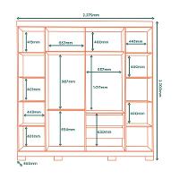 Guarda Roupa Casal com Espelho 6 Portas e Pés Bogotá Visão Móveis