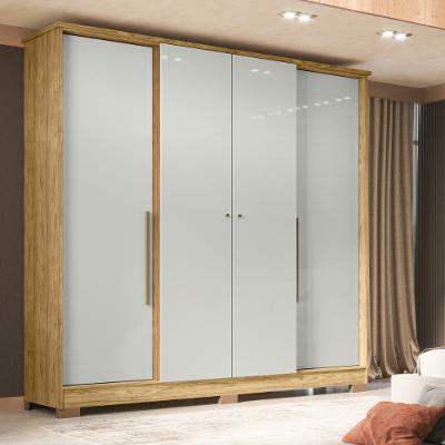 Guarda Roupa Solteiro 4 Portas com Pés Mônaco Visão Móveis