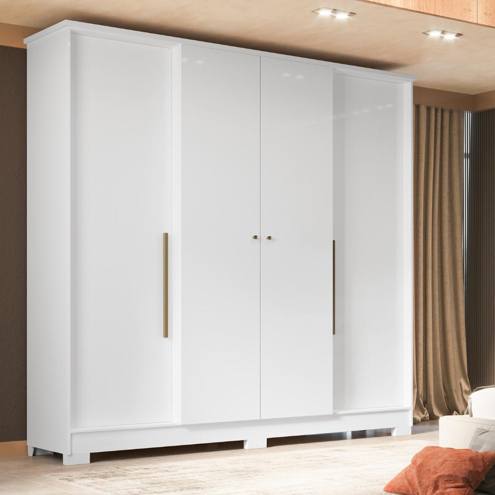 Guarda Roupa Solteiro 4 Portas com Pés Mônaco Visão Móveis - 1