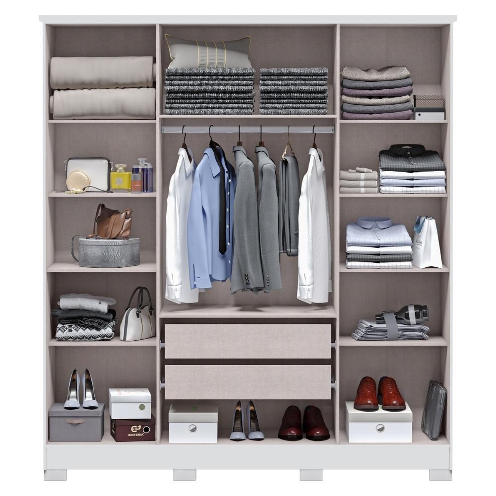 Guarda Roupa Solteiro 4 Portas com Pés Mônaco Visão Móveis - 3