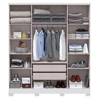 Guarda Roupa Solteiro 4 Portas com Pés Mônaco Visão Móveis - 3