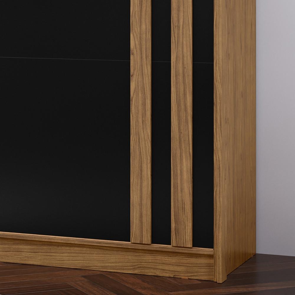 Guarda Roupa Casal Ripado 2 Portas de Correr em MDF Seul Visão Móveis - 5