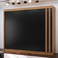 Guarda Roupa Casal Ripado 2 Portas de Correr em MDF Seul Visão Móveis - 1