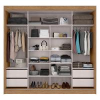 Guarda Roupa Casal Ripado 2 Portas de Correr em MDF Seul Visão Móveis - 3