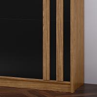 Guarda Roupa Casal Ripado 2 Portas de Correr em MDF Seul Visão Móveis - 5